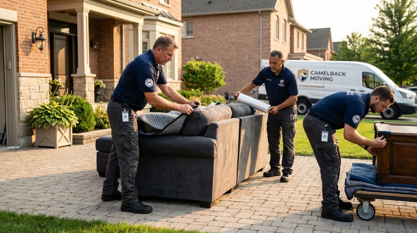 Large estate moving crew wrapping furniture in Buena Vista, VA